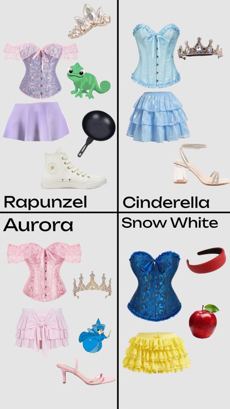 Fun Halloween Outfits, Girl Group Halloween Costumes, Cute Couples Costumes, Cute Group Halloween Costumes, Classy Halloween Costumes, Matching Halloween Costumes, Disney Princess Outfits, Disney Themed Outfits, Princess Halloween Costume