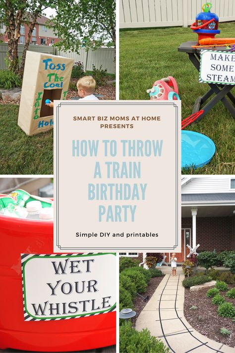 How to throw a train birthday party, boy birthday.  #trains, #train, #birthdayparty, #boy, #birthday, #party Train 3rd Birthday, Train Theme Party, Train Theme Birthday Party, Thomas Party, Birthday Party Boy, Train Birthday Party, Train Theme, Toddler Birthday Party, Trains Birthday Party