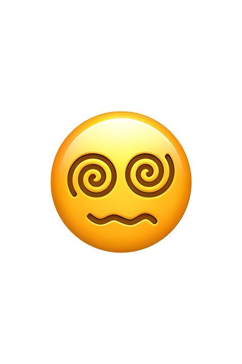 The emoji 😵‍💫 depicts a face with spiral eyes. The face has a pale complexion and a small, closed mouth. The eyes are large and round, with spirals in them that give the impression of dizziness or confusion. The eyebrows are raised and arched, adding to the expression of surprise or shock. The emoji is often used to convey a feeling of being overwhelmed or disoriented. Emoji Icons Faces, Emot Iphone, Emoji Legal, Confused Emoji, Emojis And Their Meanings, Yummy Emoji, Emoji Flower, Spiral Eyes, Emojis Iphone