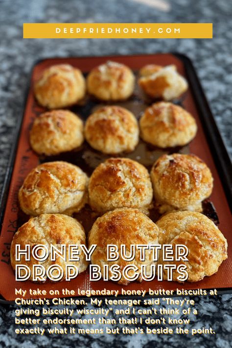 These Honey Butter Drop Biscuits are brushed with honey butter both before and after baking, giving you golden brown sticky sweet treats. Honey Drop Biscuits, Honey Butter Biscuits Recipe, Butter Drop Biscuits, Honey Biscuits Recipe, Honey Biscuit Recipe, Honey Biscuits, Butter Biscuits Recipe, Honey Butter Biscuits, Drop Biscuits Recipe