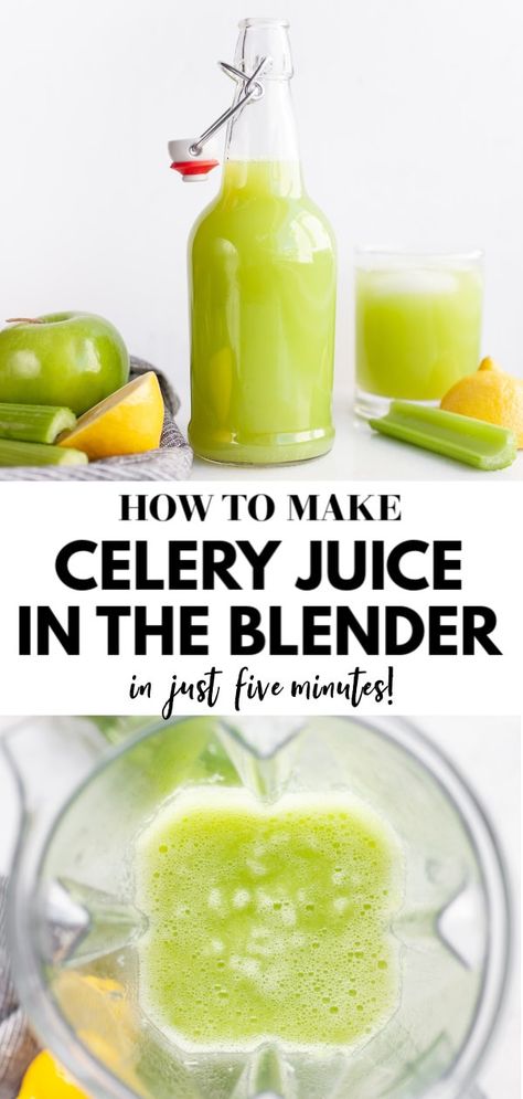 Make this easy, healthy, and simple celery juice recipe in the vitamix or blender (no need for juicers!) to enjoy as the best refreshing beverage, for skin, to detox, for weight loss, or just to get extra nutrients in the mornings, or during the day when you need some hydration! Vitamix Juice, Celery Juice Recipe, Bee Family, Vitamix Recipes, Celery Juice, Healthy Juice Recipes, Creative Kitchen, Juice Recipe, Juice Recipes