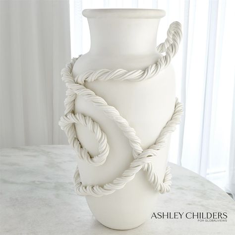 Twisted Amphora Vase-Matte White Amphora Vase, Ceramics Studio, Trip To Italy, Clay Vase, Global Views, Diy Vase, Italian Ceramics, Ceramics Ideas Pottery, Ceramic Studio