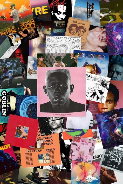 Collage Of Album Covers, Hip Hop Album Covers Wallpaper, Rap Collage Wallpaper, Album Covers Aesthetic Wallpaper Collage, Music Albums Wallpaper, Pretty Wallpaper Ipad, Rap Album Covers, Iphone Wallpaper Music, Album Cover Wallpaper Collage