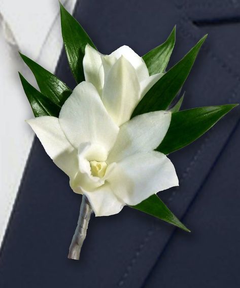 November Wedding Flowers, Spray Roses Boutonniere, Wearable Flowers, Orchid Boutonniere, Orchid Corsages, Ribbon Accessories, Tropical Centerpieces, Dendrobium Orchid, Flower Tattoo Meanings