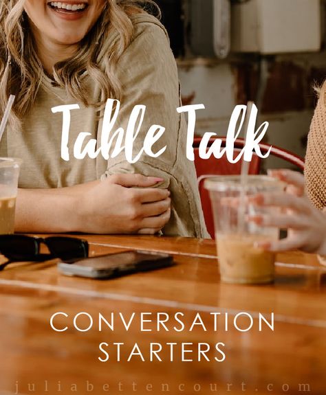 Bible Study Discussion Questions, Table Talk Questions, Women Small Group, Julia Bettencourt, Womens Ministry Events, Topics To Talk About, Discussion Group, Hydration Station, Blog Post Topics