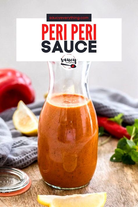 Love Nando's hot sauce? Then you need to make our easy Peri Peri Sauce recipe! It's simple, flavorful, and perfect for pairing with dishes of all kinds, like chicken, beef, and seafood, or even as a dip for fries and veggies. Easy ingredients and ready in less than 10 minutes! Piri Piri Sauce Recipe, Peri Peri Recipes, Chicken Peri Peri, Peri Peri Sauce Recipe, Spicy Sauce Recipe, Piri Piri Sauce, Peri Peri Sauce, Homemade Sauce Recipes, Hot Sauce Recipes