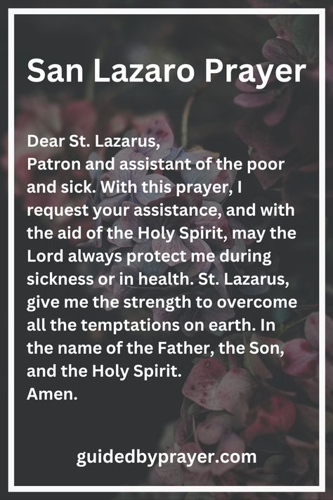 Saint Lazarus, Patron Saints, Faith Quotes, Holy Spirit, Give It To Me, Spirituality, Mindfulness, Health, Quotes