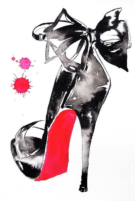 High Heel Art, Watercolour Fashion Illustration, High Illustration, Hair Salon Art, Deco Cinema, Hollywood Art, Fashion Illustration Watercolor, Salon Art, Watercolor Fashion