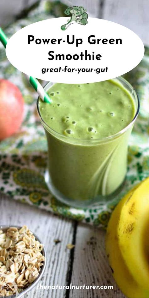 This Power-Up Green Smoothie has so many great-for-your-gut ingredients in it that it really will power you up any time of the day. Natural Nurturer, Resep Smoothie, Fruit Smoothie Recipes Healthy, Smoothie Recipes Healthy Breakfast, Smoothie Drink Recipes, Healthy Drinks Smoothies, Will Power, Time Of The Day, Easy Smoothie Recipes