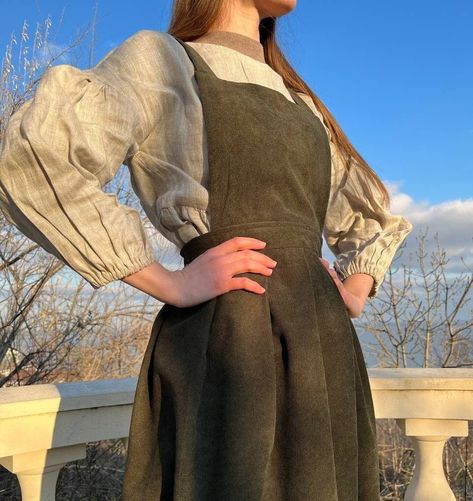 Womens Pinafore Dress, Winter Dresses For Women, Midi Pinafore Dress, Farmer Outfit, Corduroy Pinafore, Dresses For Women Casual, Corduroy Pinafore Dress, Corduroy Overall Dress, Cottagecore Outfits