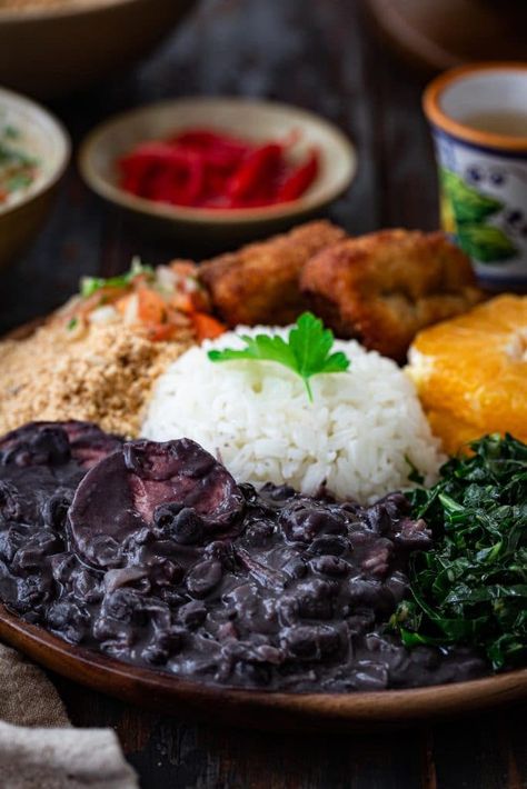 Feijoada (Brazilian Black Bean Stew) Brazilian Dinner, Feijoada Recipe, Black Bean Stew, Brazilian Dishes, Pork Stew, Bean Stew, Smoked Pork, Brazilian Food, Portuguese Recipes