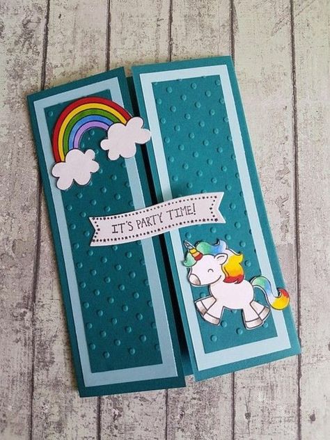 DIY Beautiful Handmade tri-fold card design with hot air balloon for boy/Popup birthdaycard design Handmade Invitation Cards, Rainbow Cards, Embossed Background, Unicorn Birthday Cards, Unicorn Card, Gatefold Cards, Creative Invitations, Rainbow Card, Butterfly Images