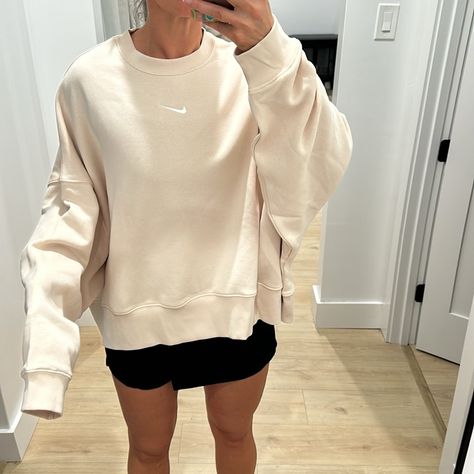 New Without Tags Oversized Boxy Fit Nike Sweatshirt Cream Color Xxl White Logo And Thick Band White Nike Sweatshirt, Nike Sweaters, Nike Sweatshirt, Nike Sweater, Nike Sweatshirts, Christmas Wishlist, White Nikes, Cream Color, Nike Women