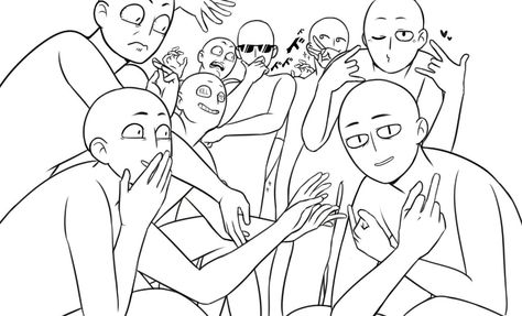 draw the squad 4 Squad, Squad Poses, Squad Memes, Drawing Meme, Draw The Squad, Drawings Of Friends, 인물 드로잉, Drawing Expressions, Drawing Templates