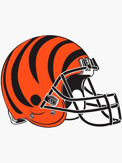 "Cincinnati Bengals Helmet" Sticker for Sale by Creativedfg | Redbubble Bengals Helmet, Bengals Logo, Helmet Stickers, Cincinnati Bengals, Door Hangers, Cincinnati, Hangers, Pumpkins, Nfl