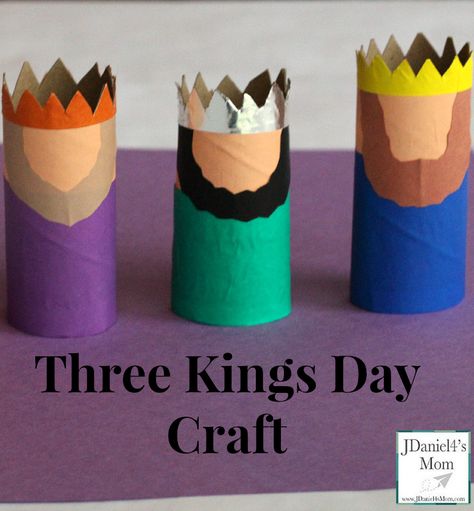 Three Kings Day Craft- It is such fun to have a craft to celebrate Three Kings Day. They could also be used as part of a manger scene. 3 Kings Day Crafts, Christ Centered Christmas Crafts, 3 Kings Day, Three Kings Day, Epiphany Crafts, King Craft, Advent Crafts, Paper Towel Crafts, 3 Kings