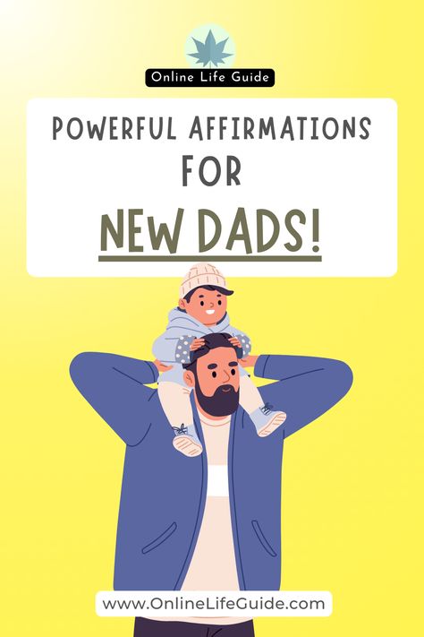 Congrats on becoming a father! This affirmations for dads are designed to help you go through the new aspects and challenges of being a father so you can balance your work and family life while being a great dad! Affirmations For Fathers, New Parent Affirmations, Affirmations For Dads, Being A Father, Pregnancy Affirmations, Expectant Father, Fall Maternity Outfits, Powerful Affirmations, Becoming A Father