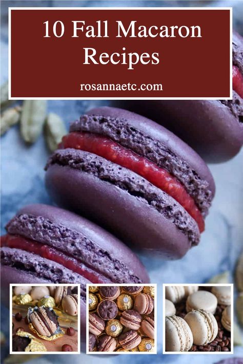 Pumpkin Pie Macarons Recipe, Pumpkin Spice Macarons Recipe, Popular Macaron Flavors, Fall French Macarons, Fall Flavored French Macarons, Macaron Fillings Ideas, Pumpkin Cheesecake Macarons, Baking Recipes Fancy, Sweet Potato Macarons