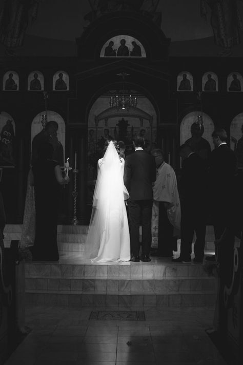 Orthodox Couple, Romantic Wedding Ceremony, 2024 Goals, Greek Orthodox Church, Black Church, Golf Club Wedding, Black And White Photograph, Editorial Wedding, Wedding Day Inspiration