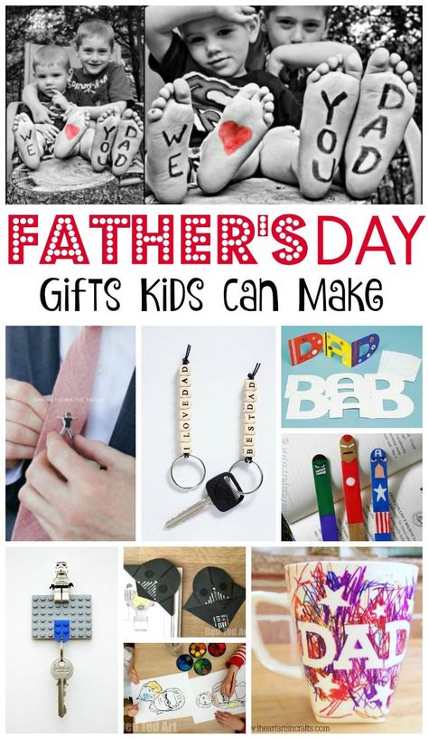 Father's Day Crafts for Kids - some great Father's Day Gifts that kids can make. We love Father's Day and it is great to make something personal and special. Check out these fabulous Father's Day Ideas for kids. Fathers Day Crafts Preschool, Gifts For Kids To Make, Gifts Kids Can Make, Diy Father's Day Crafts, Easy Fathers Day Craft, Father's Day Activities, Red Ted Art, Cadeau Parents, Gift Ideas Diy