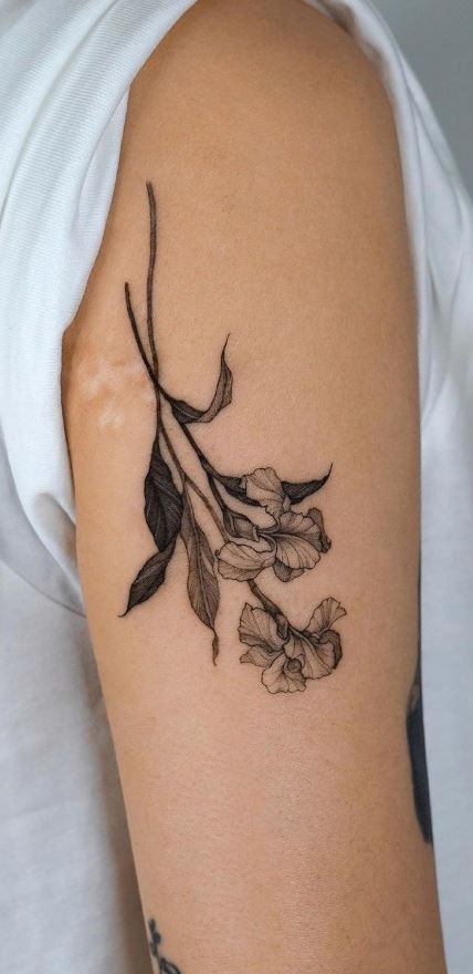 Iris Flower Tattoo, Tatuaje Cover Up, Tattoo Ideas Males, Cream Tattoo, Iris Tattoo, Tattoo Me, Boho Tattoos, Estilo Hippie, Iris Flower