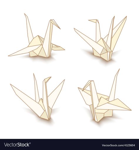 Crane Drawing, Japanese Drawing, Origami Tattoo, Crane Tattoo, Paper Cranes, Japanese Origami, Origami Bird, Origami Folding, Origami Crane