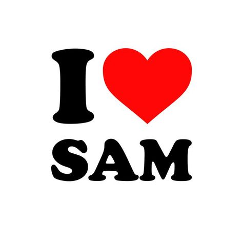 Sticker that says I love Sam (with a red heart) Sam Name, A Wallpaper Letter Love, Brother Best Friend, National Girlfriend Day, I Live You, Girlfriends Day, Pretty Knives, Love Sam, Love My Boyfriend