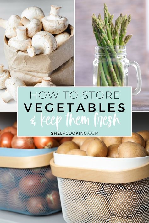 We're talking all things vegetable storage today! Come learn how to store vegetables to keep them fresh and make them last longer. Save on your grocery budget and reduce food waste. Fresh Produce Storage, Shelf Cooking, Store Vegetables, Healthy Active Lifestyle, Fit Family, Prevent Food Waste, Storing Vegetables, Storing Fruit, Vegetable Prep