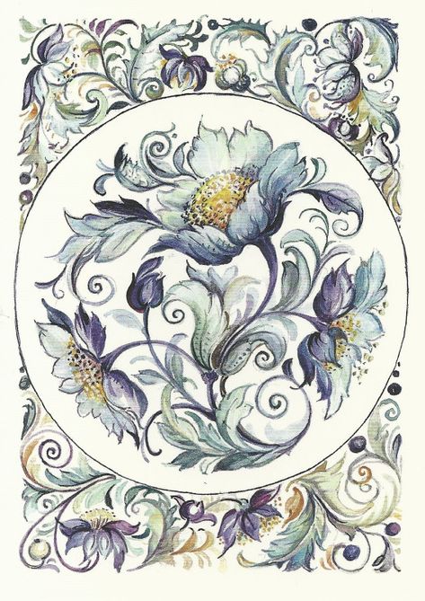 Medieval Flowers, Motifs Art Nouveau, Blue Notes, Vintage Logos, Art Nouveau Illustration, China Painting, Mascot Logo, Photo Journal, Unique Logo