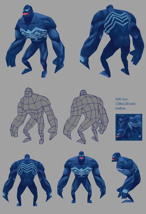 LOWPOLY (sub 1000~ triangle models) - Page 4 - Polycount Forum Low Poly Character Models, Low Poly Aesthetic, Blender Character Modeling, Earthworm Jim, 3d Karakter, Low Poly Character, Low Poly Games, Hand Painted Textures, Low Poly Art