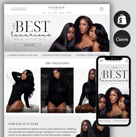 Shopify Hair Website Template, Hair Extension Website with Editable Canva Banners, Hair Stock Images, Shopify Store, Instant Download Business fonts logos #businessfontslogos business fonts #businessfonts fonts #fonts font #font 3.627