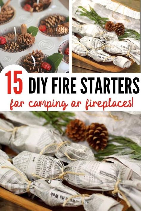 Winter Camping Food, Firestarters Diy, Diy Fire Starters, Homemade Fire Starters, Pinecone Fire Starters, Camping Fire Starters, Fire Starters Diy, Holiday Hacks, Fire Starter Kit