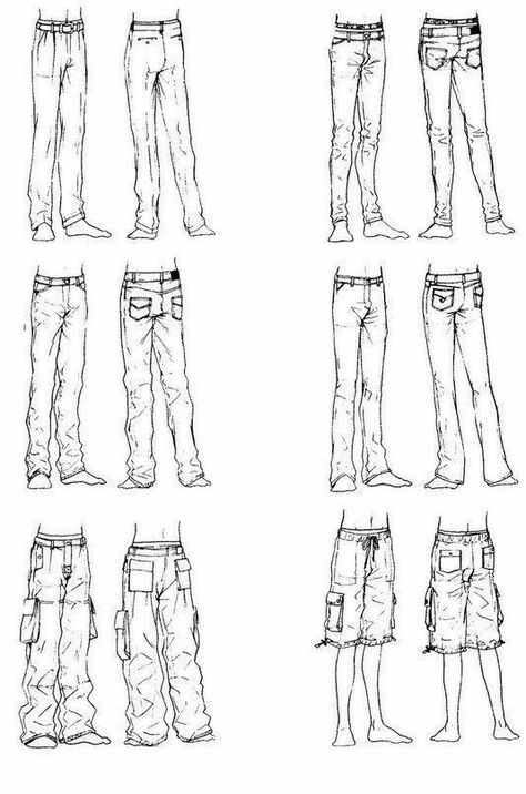 Clothing Practice, Reference Clothing, Suit Drawing, Jeans Drawing, Sketch Reference, Pants Drawing, Modeling Poses, Fashion Drawing Sketches, Clothing Sketches