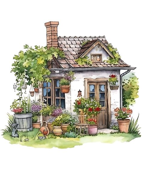 Page 13 | Backyard Drawing Images - Free Download on Freepik Drawn Houses Illustrations, Cottage Sketch Simple, House Watercolor Illustration, Cute Cottage Illustration, Garden House Drawing, House Pictures Drawing, How To Draw Houses, Vintage House Drawing, Buildings To Draw