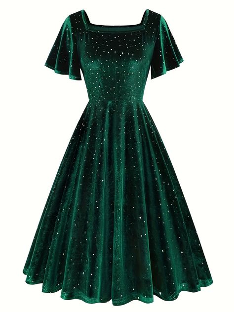 Faster shipping. Better service 1940 Dress, Womens Velvet Dresses, Wrap Dress Long, Long Dress Plus Size, Robes Vintage, 파티 드레스, Moda Retro, Christmas Party Dress, Ruffles Fashion