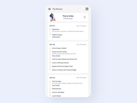 Daily UI 079 Itinerary by Tanusha Agarwal Airport Check In, Itinerary Design, Daily Ui, Building A Website, Ux Ui, App Ui, Travel Itinerary, Ui Design, Global Community