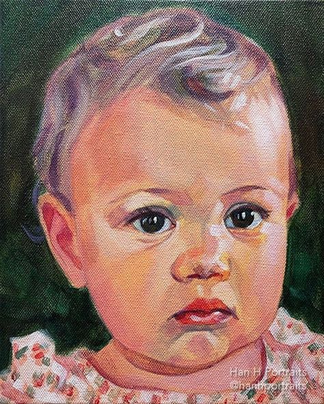 Child Portrait Painting, Detailed Portrait, Custom Portrait Painting, Child Portrait, Portrait Oil Painting, Baby Painting, Oil Painting Portrait, Baby Portraits, Personalized Artwork