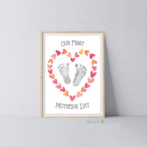 Our 1st First Mother's Day Mom Mum / Footprint Handprint Feet Foot Art Craft / Kids Baby Toddler / Keepsake DIY Card / Print It Off Craft For Babies, Art Craft Kids, Handprint Art Kids, Mothers Day Poems, Keepsake Crafts, Baby Handprint, Diy Gift Card, Craft Kids, Handprint Craft