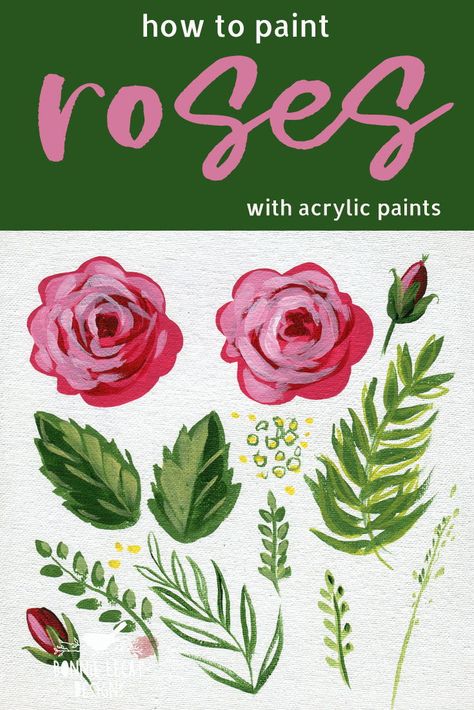 Learn to paint quick and easy roses with acrylic paint in this 30 minute class on skillshare.com How To Paint Roses, Simple Gallery Wall, Paint Roses, Simple Oil Painting, Acrylic Painting Flowers, Simple Rose, Contemporary Abstract Art, Painting Lessons, Flower Art Painting