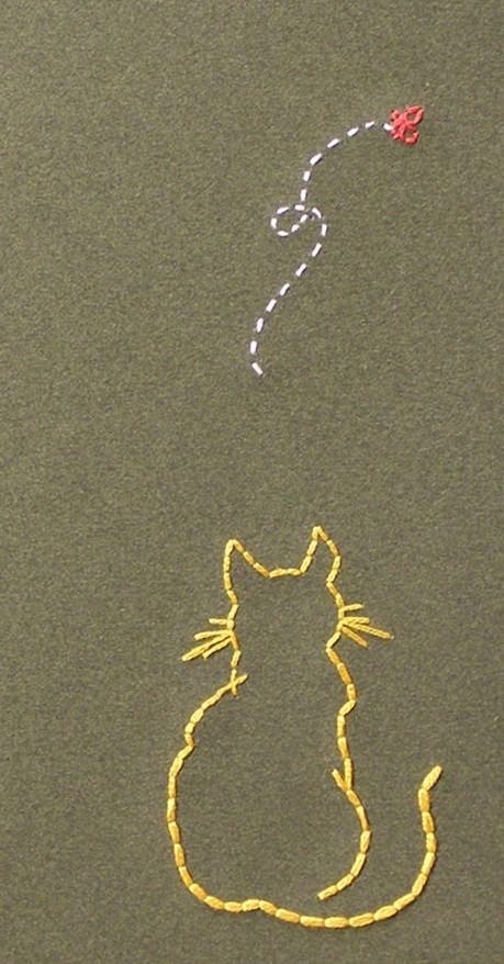 #embroidery #cat Cat Embroidery Design, Basic Hand Embroidery Stitches, Simple Hand Embroidery Patterns, Textile Art Embroidery, Embroidery Cards, Diy Embroidery Designs, Embroidery Tshirt, Basic Embroidery Stitches, Pola Sulam