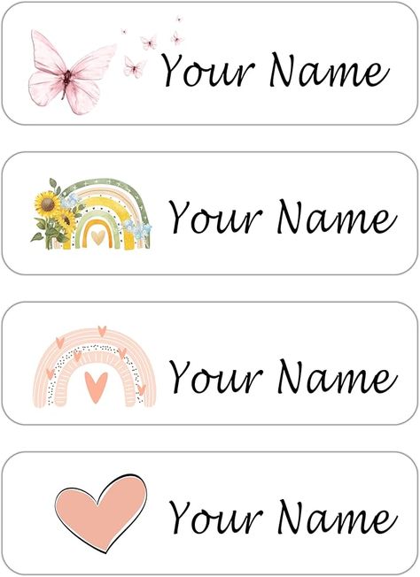 Amazon.com : Custom Waterproof Dishwasher Safe Kid Name Labels for Daycare(128 Pack), Camp, School Supply, Baby Bottles, Lunch Boxes and Cups, Travel. Cute Personalized Design Name Stickers (Pattern 8) : Office Products Label Design For School, Name Sticker Design, Name Stickers For School, School Stickers Labels, School Name Labels, Kids Name Labels, Labels Printables Free, School Supply Labels, Design Name