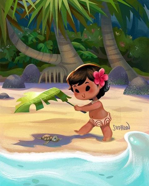 Princesse Disney Swag, Baby Disney Characters, Baby Moana, Disney Cuties, Images Disney, Drawing Cartoon Characters, Disney Artwork, Disney Princess Wallpaper, Disney Favorites