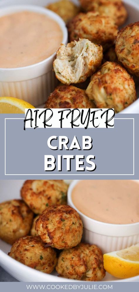 Crab Bites Recipe, Crab Cake Balls, Lump Crab Recipes, Crab Bites, Air Fryer Crab, Crab Appetizer, Lump Crab Meat, Crab Meat Recipes, Crab Dishes