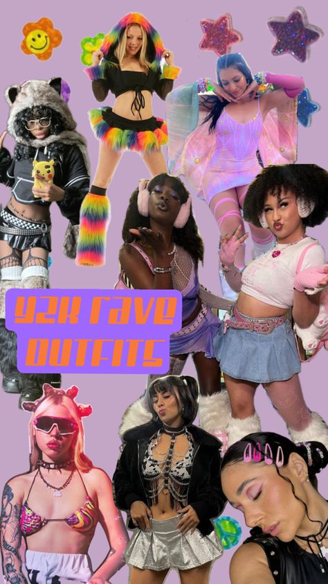 here’s some Y2K rave outfit inspo for you Rave Aesthetic, Rave Outfit, Outfits For Women, Rave Outfits, Y2k Aesthetic, Looking Back, For Women, Clothes For Women, Outfit Inspo