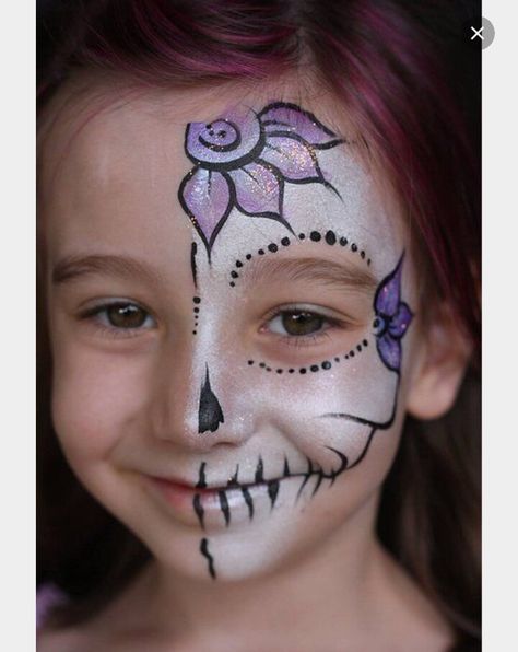 Kids Halloween Face, Face Painting Halloween Kids, Skeleton Face Paint, Sugar Skull Face Paint, Halloween Disco, Halloween Makeup For Kids, Monster High Halloween, Halloween Makeup Sugar Skull, Face Painting For Boys