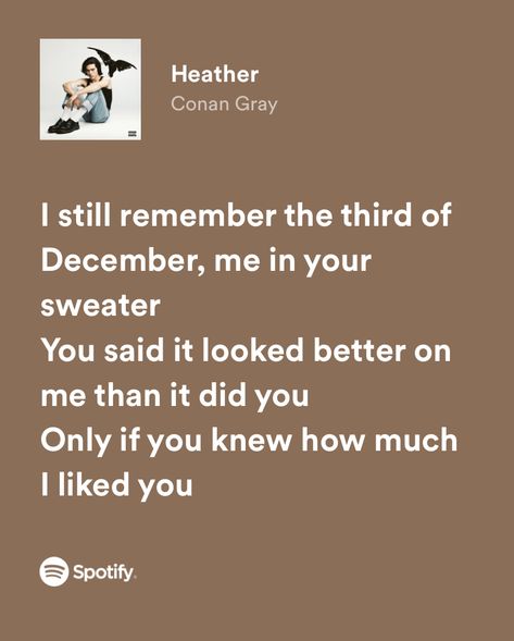 Heather Song Lyrics, Heather Day Conan Gray, Heather Conan Gray Lyrics, Heather Lyrics, Third Of December, Heather Conan Gray, Conan Gray Lyrics, Song Journal, Kid Krow