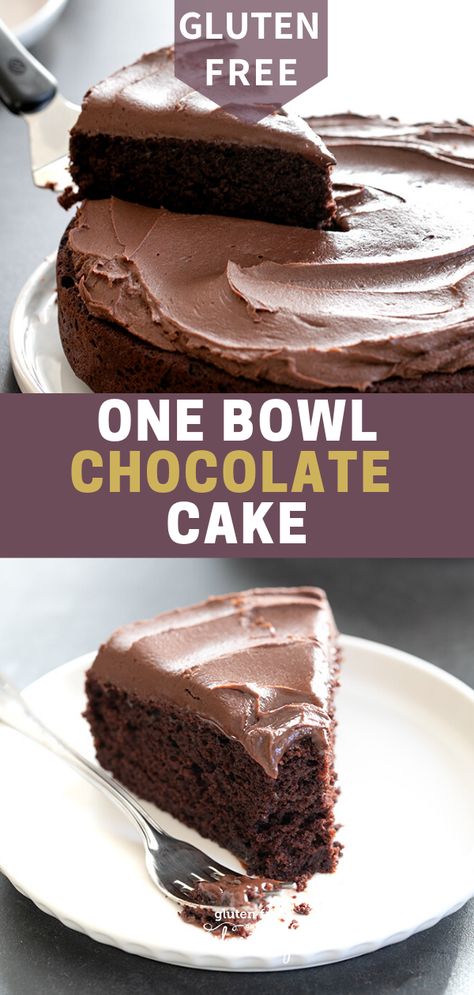 One Bowl Chocolate Cake, Gluten Free Chocolate Cake Recipe, Glutenfri Baking, Gluten Free Cake Recipe, Dessert Sans Gluten, Gluten Free Chocolate Cake, Easy Chocolate Cake, Gluten Free Desserts Recipes, Gf Desserts