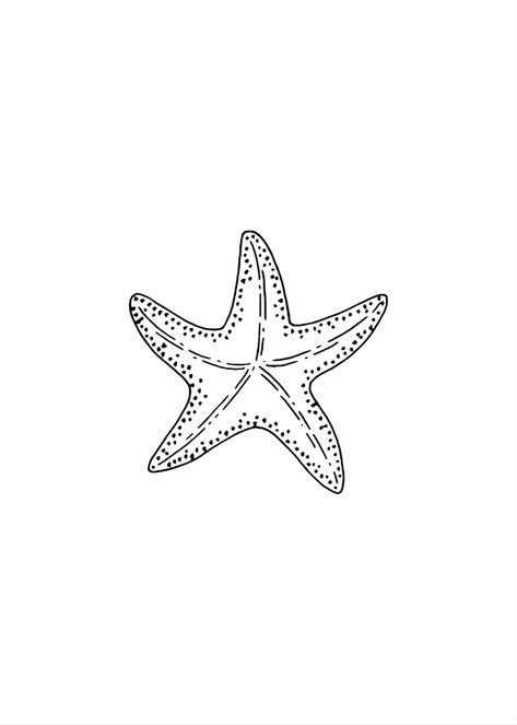 Cute Beachy Drawings, How To Draw Starfish, Cute Starfish Drawing, How To Draw A Starfish, Tiny Starfish Tattoo, Sea Star Drawing, Starfish Tattoo Small, Small Starfish Tattoo, Sea Star Tattoo