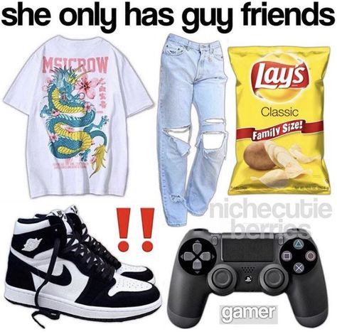 Tomboy Starter Pack, Disney Zodiac, Teen Trends, Mood Clothes, Niche Memes, Basic Girl, Outfit Quotes, Baggy Clothes, Outfits With Converse