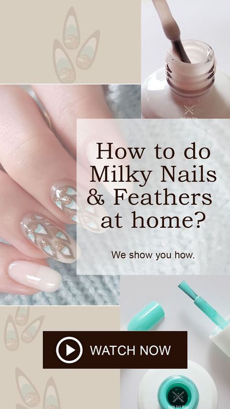 Watch and discover how to create this elegant Milky Nails With Blue and Brown Glitter Feathers look on your nails with Gel Nail Polish - Very Boho!
New Tutorial available at Nail Art Bay 🖤 Easy Gel Nail Art Design Ideas, Nail Inspirations, Gel Nail Polish Colors for Gel Nails at home. Easy Gel Nail Art, Nails With Blue, Feather Nail, Nails With Gel, Feather Nail Art, Gel Nail Polish Colors, Milky Nails, Gel Nails At Home, Gel Nail Art Designs